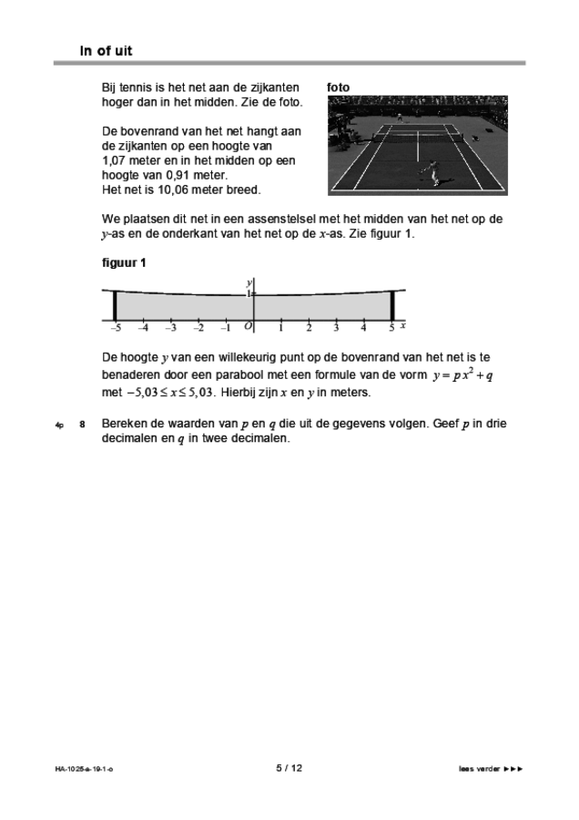 Opgaven examen HAVO wiskunde B 2019, tijdvak 1. Pagina 5