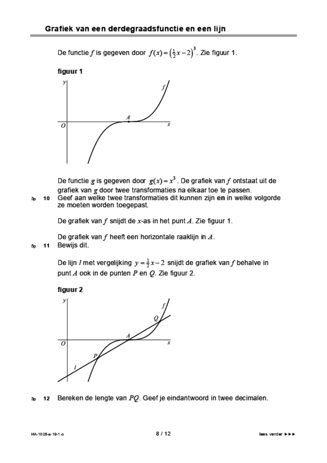 Opgaven examen HAVO wiskunde B 2019, tijdvak 1. Pagina 8