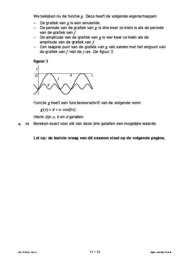 Opgaven examen HAVO wiskunde B 2019, tijdvak 2. Pagina 11