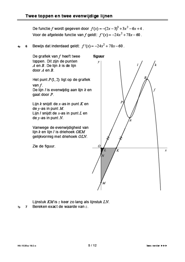 Opgaven examen HAVO wiskunde B 2019, tijdvak 2. Pagina 5