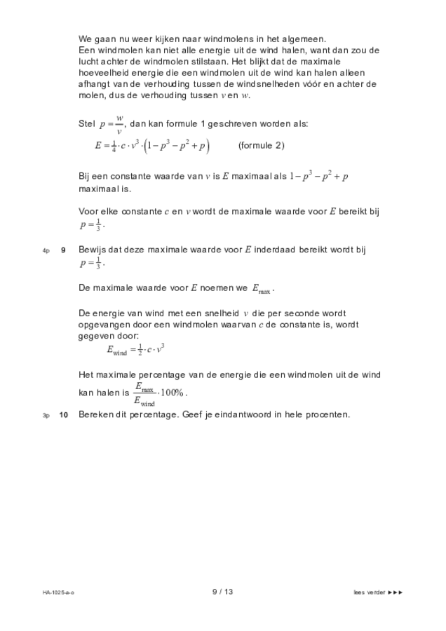 Opgaven examen HAVO wiskunde B 2022, tijdvak 1. Pagina 9