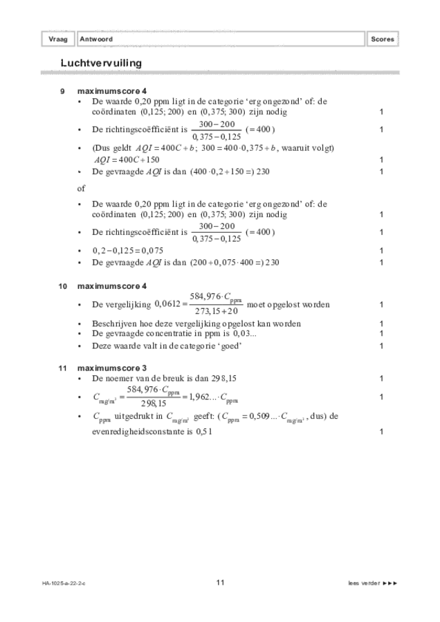 Correctievoorschrift examen HAVO wiskunde B 2022, tijdvak 2. Pagina 11