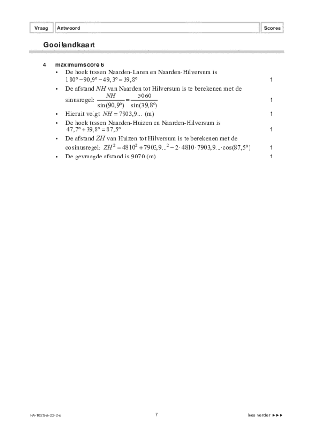 Correctievoorschrift examen HAVO wiskunde B 2022, tijdvak 2. Pagina 7
