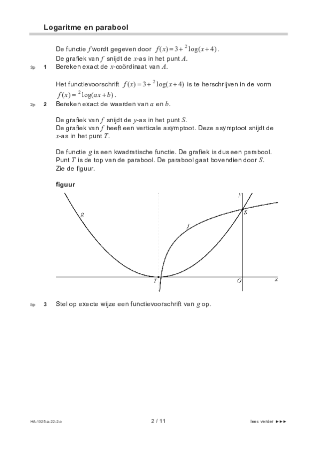 Opgaven examen HAVO wiskunde B 2022, tijdvak 2. Pagina 2