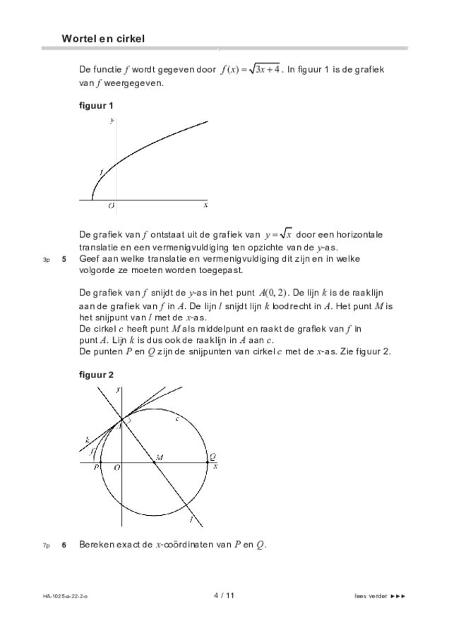 Opgaven examen HAVO wiskunde B 2022, tijdvak 2. Pagina 4