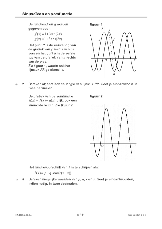 Opgaven examen HAVO wiskunde B 2022, tijdvak 2. Pagina 5