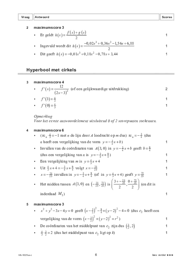 Correctievoorschrift examen HAVO wiskunde B 2022, tijdvak 3. Pagina 6