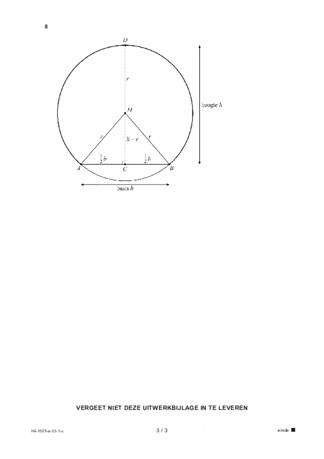 Uitwerkbijlage examen HAVO wiskunde B 2023, tijdvak 1. Pagina 3