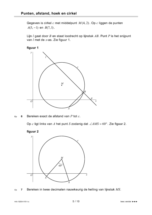 Opgaven examen HAVO wiskunde B 2015, tijdvak 1. Pagina 5