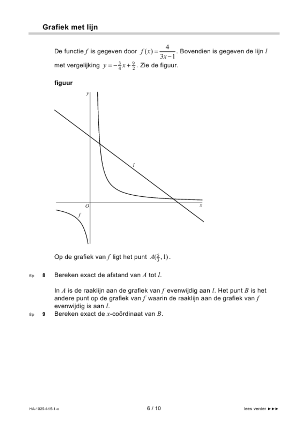 Opgaven examen HAVO wiskunde B 2015, tijdvak 1. Pagina 6