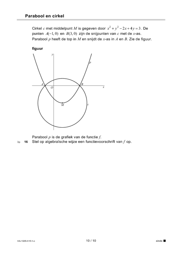 Opgaven examen HAVO wiskunde B 2015, tijdvak 1. Pagina 10