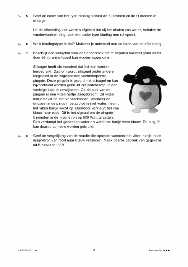 Opgaven examen HAVO scheikunde 2011, tijdvak 1. Pagina 3