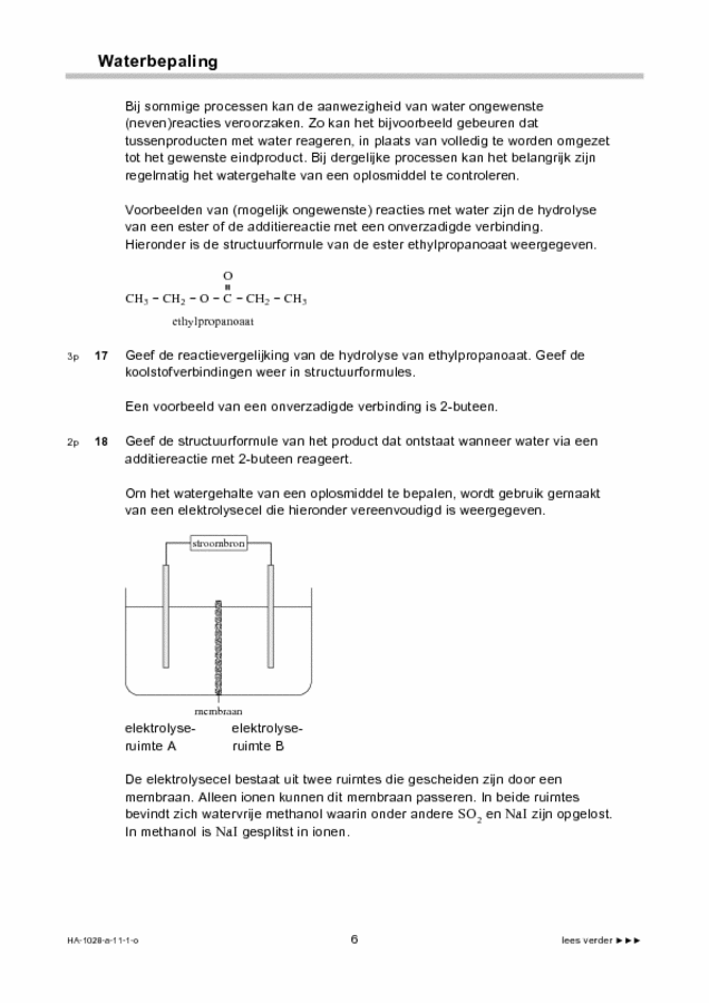 Opgaven examen HAVO scheikunde 2011, tijdvak 1. Pagina 6