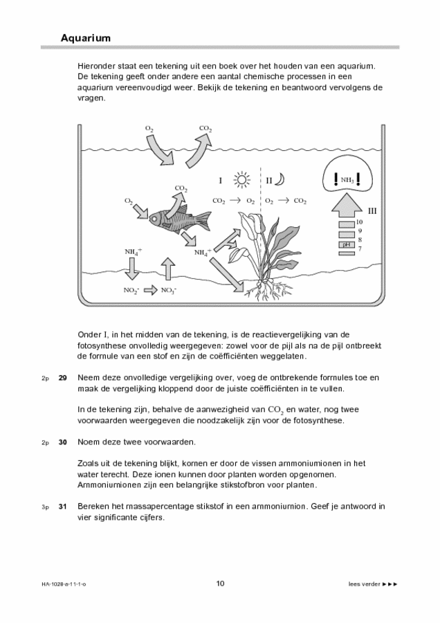 Opgaven examen HAVO scheikunde 2011, tijdvak 1. Pagina 10