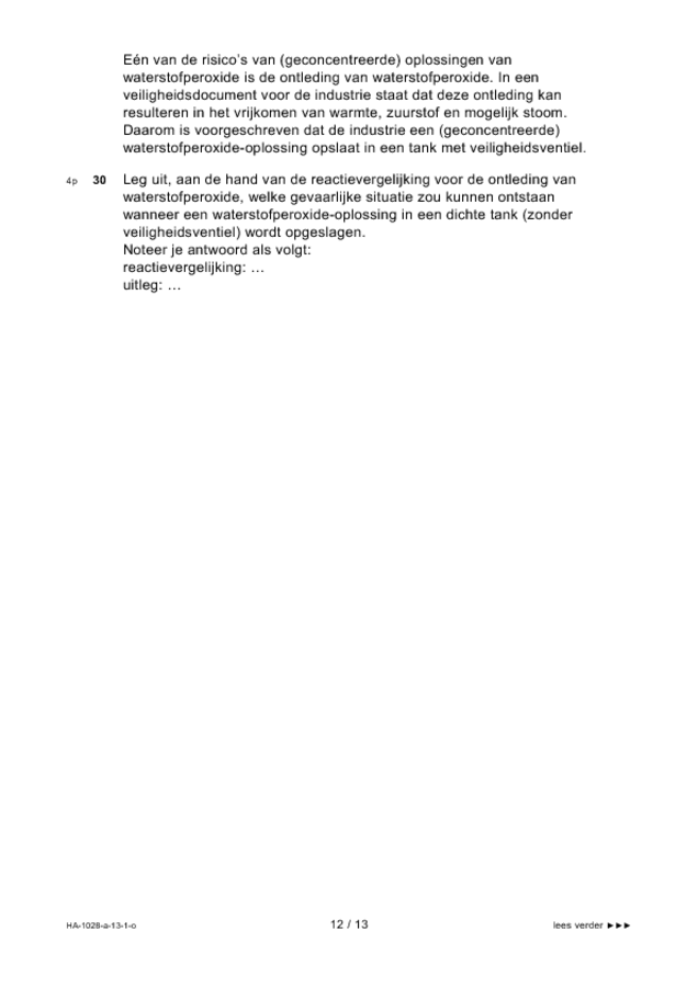 Opgaven examen HAVO scheikunde 2013, tijdvak 1. Pagina 12