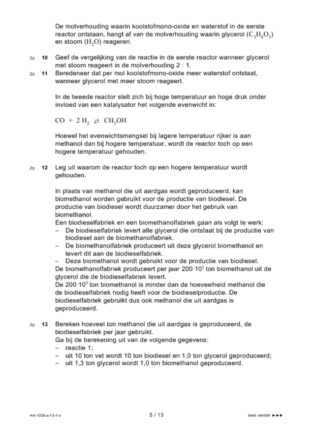 Opgaven examen HAVO scheikunde 2013, tijdvak 1. Pagina 5