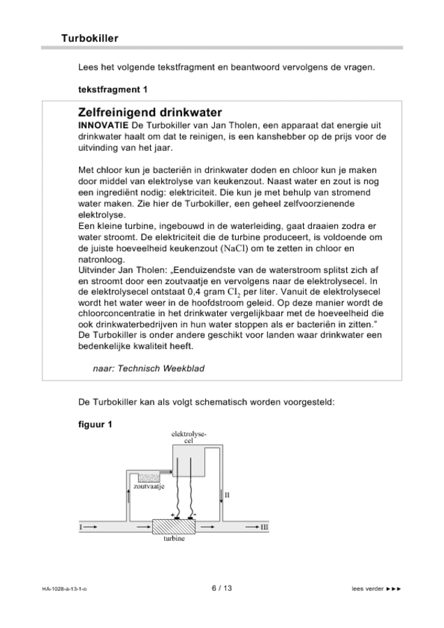 Opgaven examen HAVO scheikunde 2013, tijdvak 1. Pagina 6