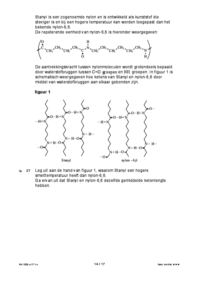 Opgaven t.b.v. spraaksynthese examen HAVO scheikunde 2017, tijdvak 1. Pagina 14