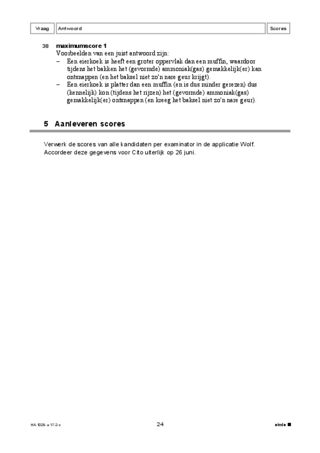 Correctievoorschrift examen HAVO scheikunde 2017, tijdvak 2. Pagina 24