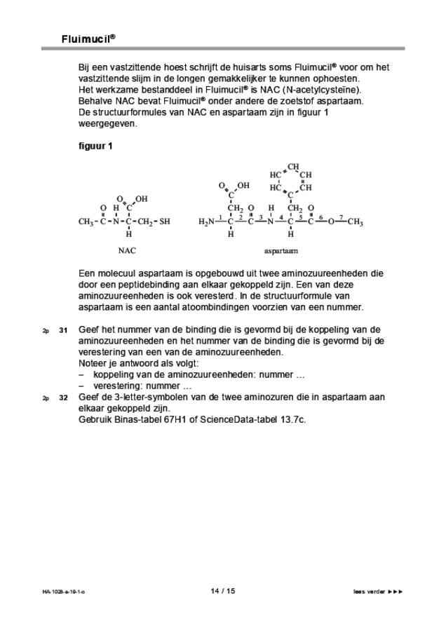 Opgaven examen HAVO scheikunde 2019, tijdvak 1. Pagina 14
