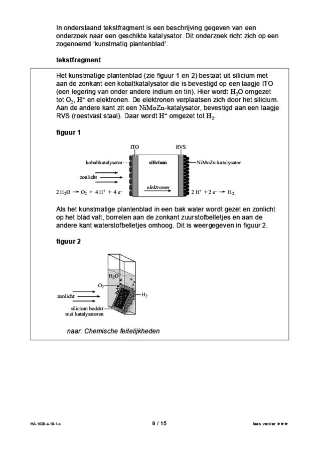 Opgaven examen HAVO scheikunde 2019, tijdvak 1. Pagina 9