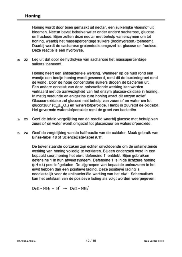 Opgaven examen HAVO scheikunde 2019, tijdvak 2. Pagina 12
