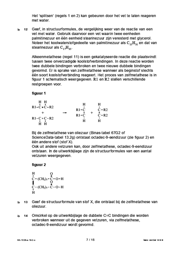 Opgaven examen HAVO scheikunde 2019, tijdvak 2. Pagina 7