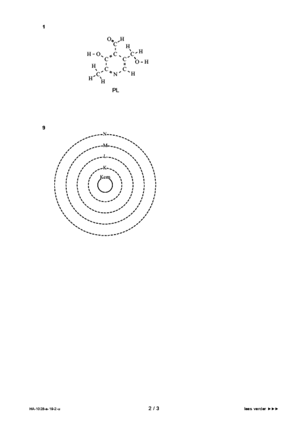 Uitwerkbijlage examen HAVO scheikunde 2019, tijdvak 2. Pagina 2