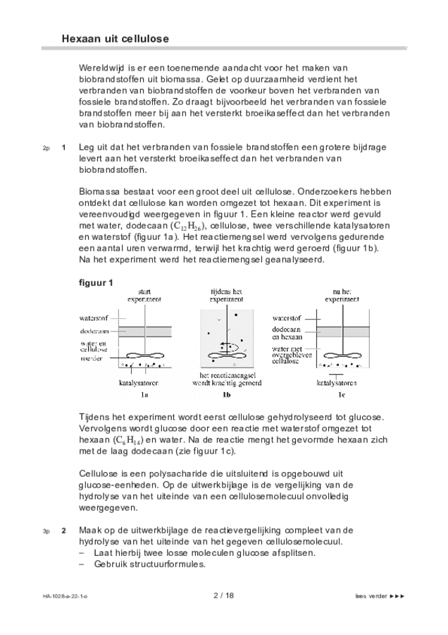 Opgaven examen HAVO scheikunde 2022, tijdvak 1. Pagina 2