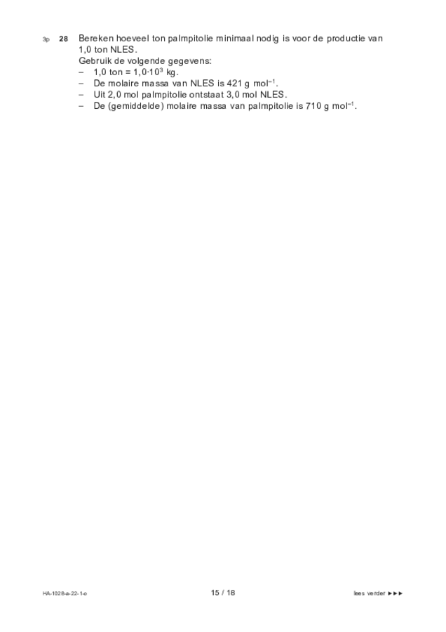 Opgaven examen HAVO scheikunde 2022, tijdvak 1. Pagina 15