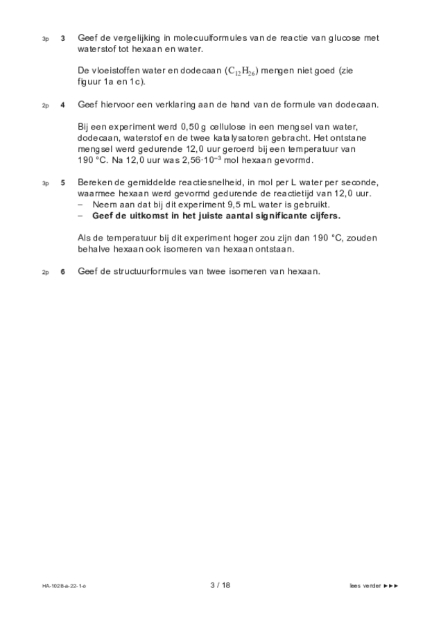 Opgaven examen HAVO scheikunde 2022, tijdvak 1. Pagina 3