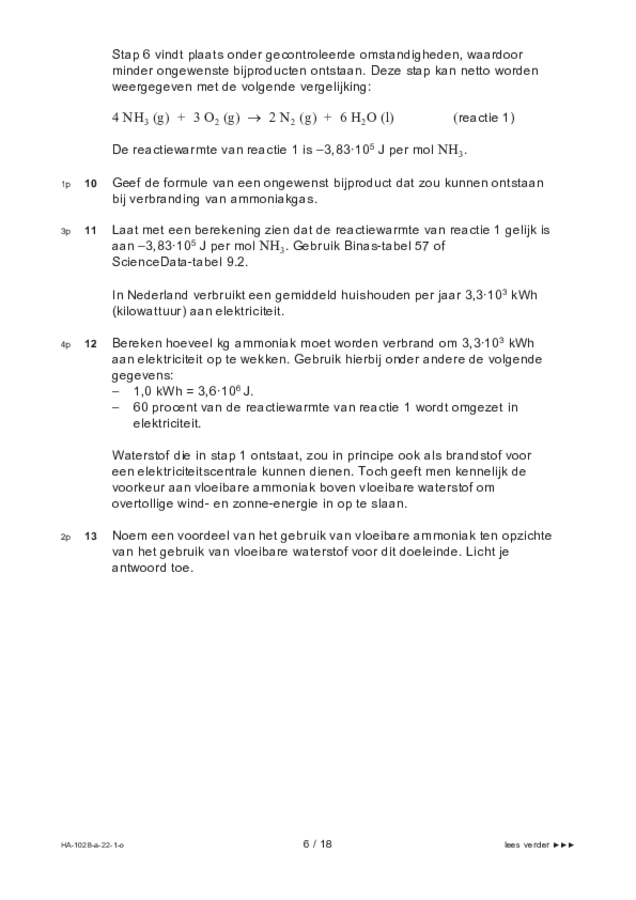 Opgaven examen HAVO scheikunde 2022, tijdvak 1. Pagina 6