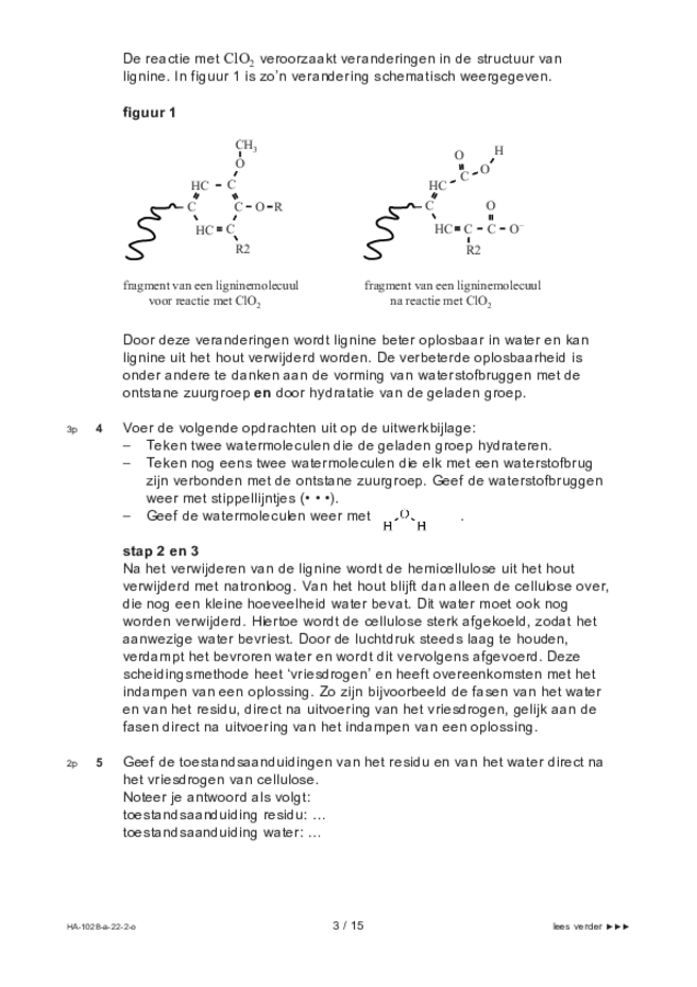 Opgaven examen HAVO scheikunde 2022, tijdvak 2. Pagina 3