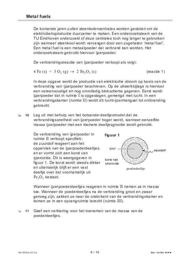 Opgaven examen HAVO scheikunde 2022, tijdvak 2. Pagina 6