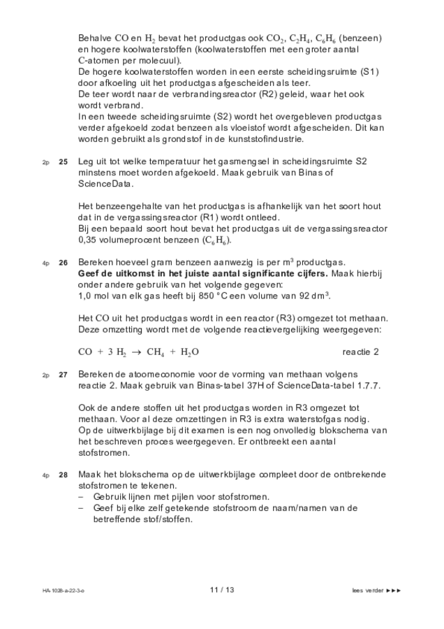 Opgaven examen HAVO scheikunde 2022, tijdvak 3. Pagina 11