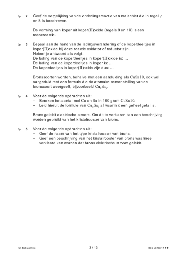 Opgaven examen HAVO scheikunde 2022, tijdvak 3. Pagina 3