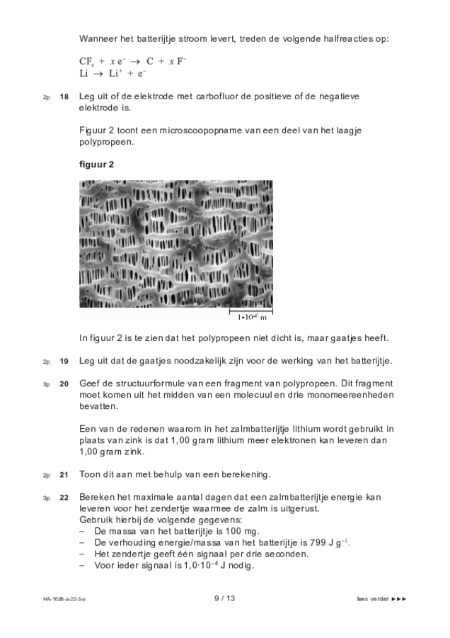 Opgaven examen HAVO scheikunde 2022, tijdvak 3. Pagina 9