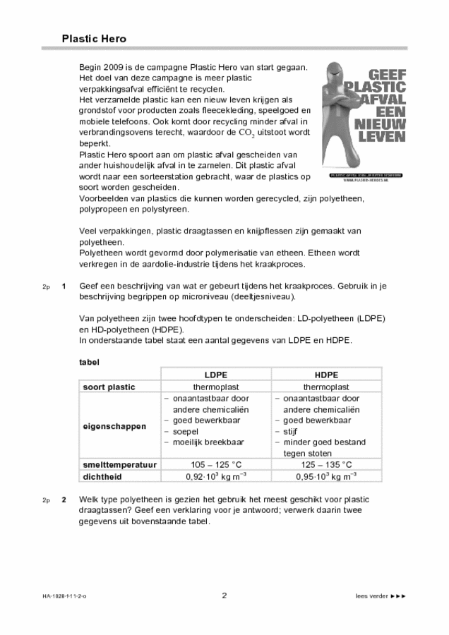 Opgaven examen HAVO scheikunde 2011, tijdvak 2. Pagina 2