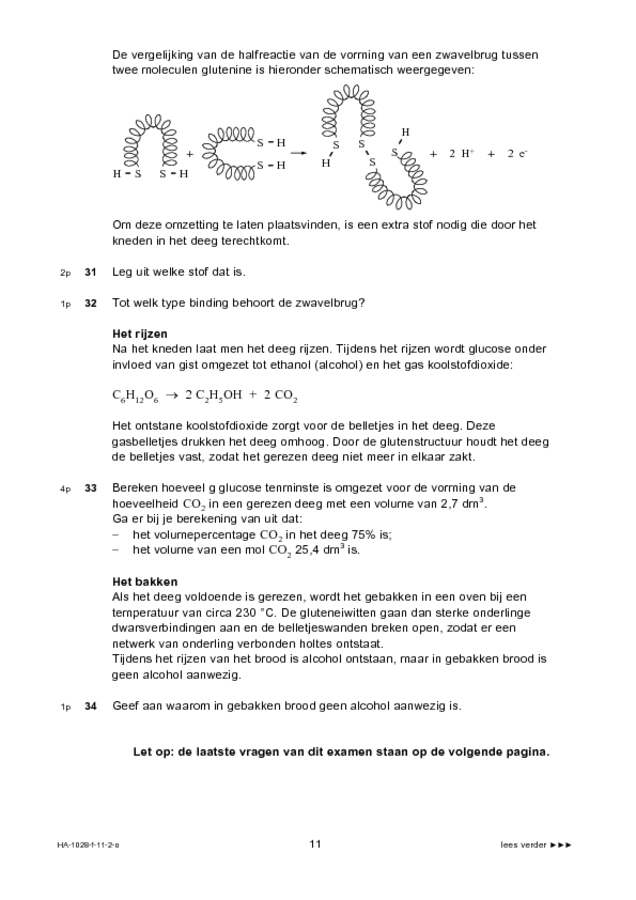 Opgaven examen HAVO scheikunde 2011, tijdvak 2. Pagina 11