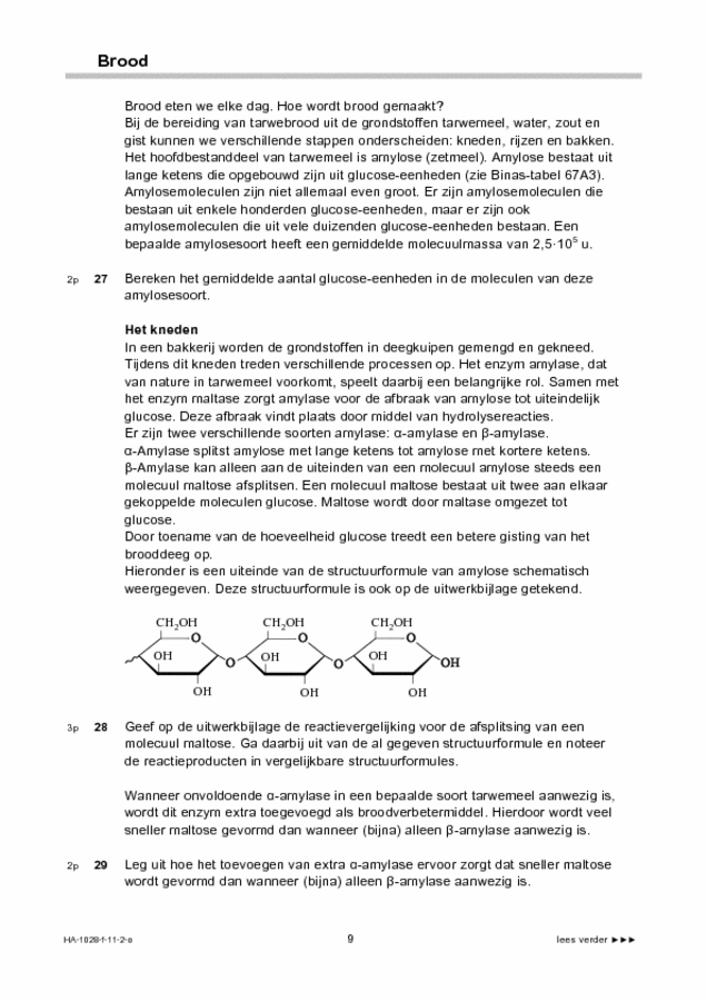 Opgaven examen HAVO scheikunde 2011, tijdvak 2. Pagina 9