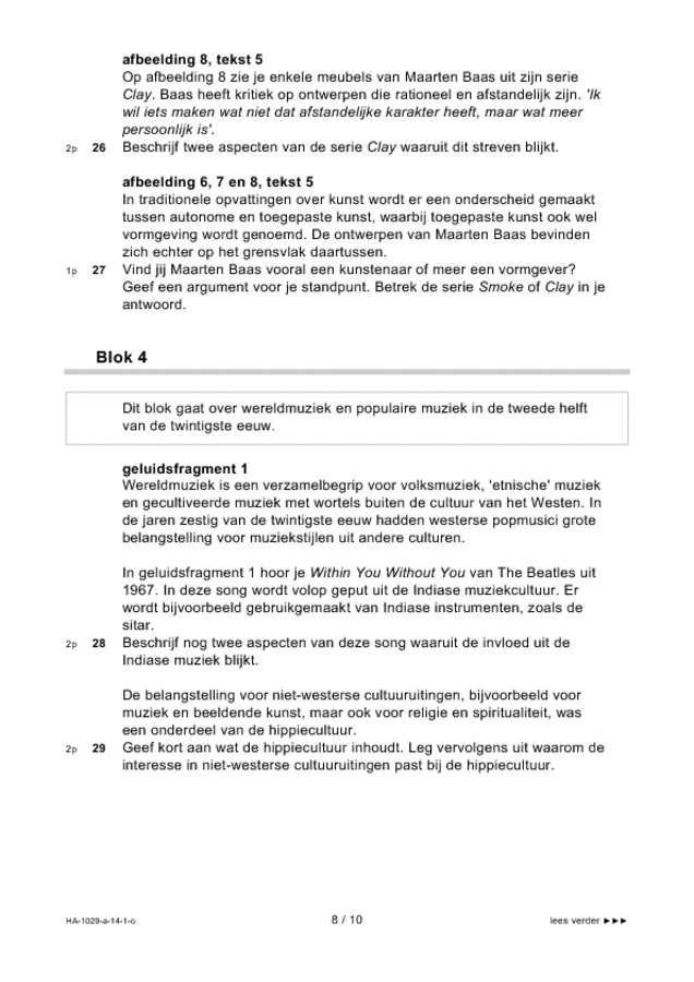 Opgaven examen HAVO kunst (algemeen) 2014, tijdvak 1. Pagina 8