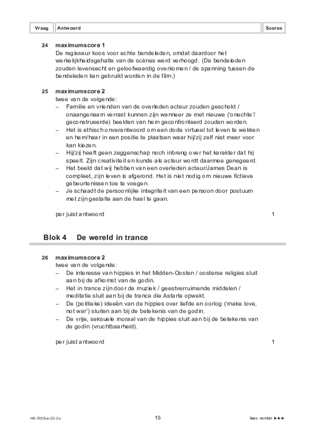 Correctievoorschrift examen HAVO kunst (algemeen) 2022, tijdvak 2. Pagina 15