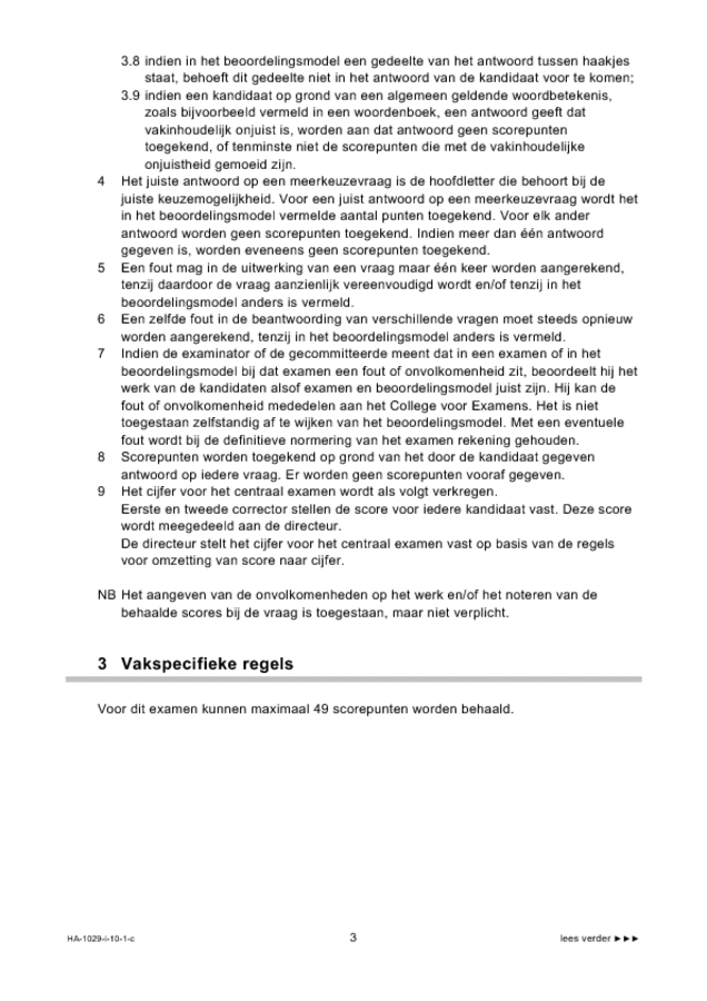 Correctievoorschrift examen HAVO kunst (algemeen) 2010, tijdvak 1. Pagina 3