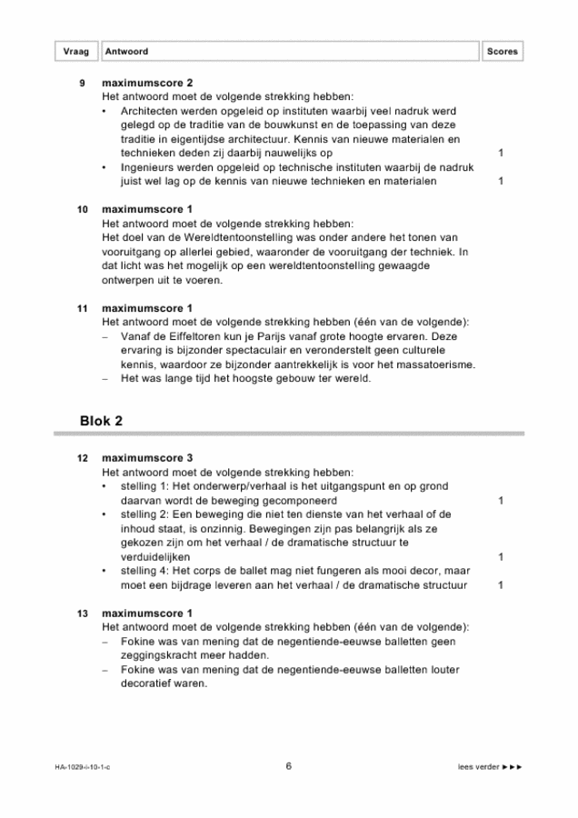 Correctievoorschrift examen HAVO kunst (algemeen) 2010, tijdvak 1. Pagina 6