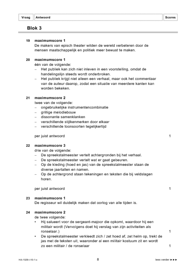 Correctievoorschrift examen HAVO kunst (algemeen) 2010, tijdvak 1. Pagina 8