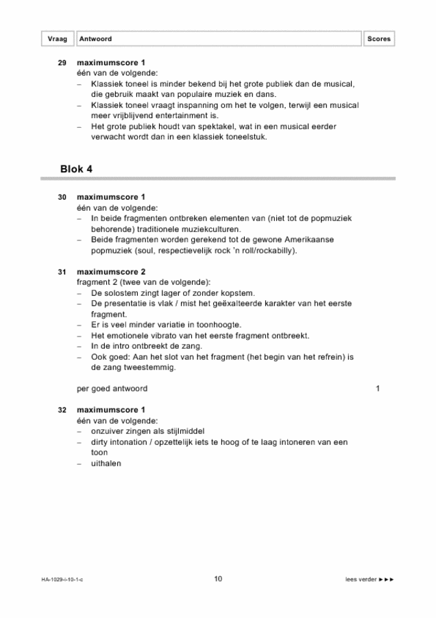 Correctievoorschrift examen HAVO kunst (algemeen) 2010, tijdvak 1. Pagina 10