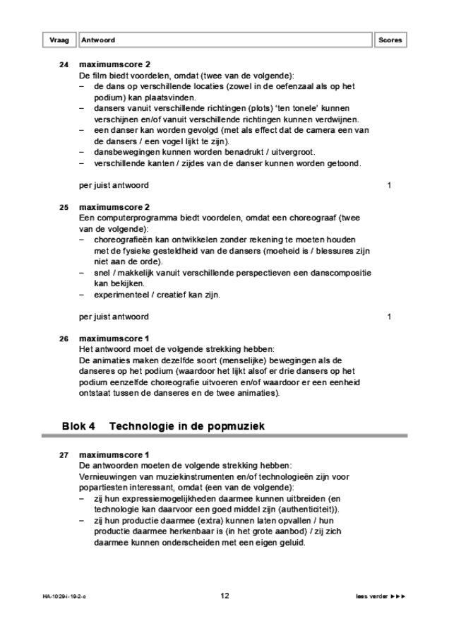 Correctievoorschrift examen HAVO kunst (algemeen) 2019, tijdvak 2. Pagina 12