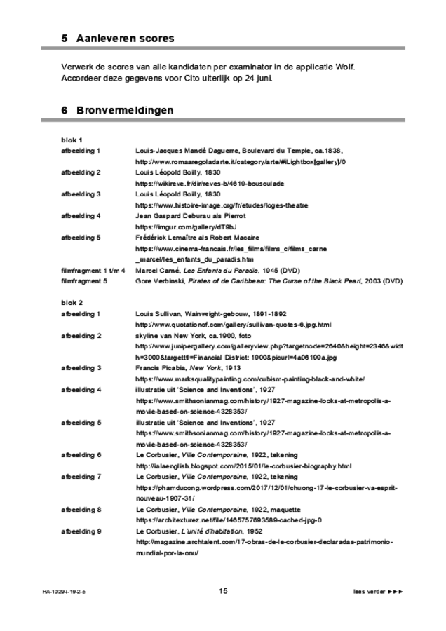 Correctievoorschrift examen HAVO kunst (algemeen) 2019, tijdvak 2. Pagina 15