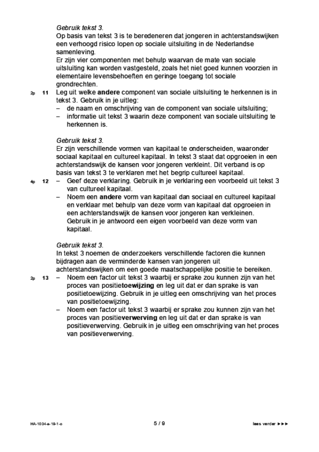Opgaven examen HAVO maatschappijwetenschappen 2019, tijdvak 1. Pagina 5