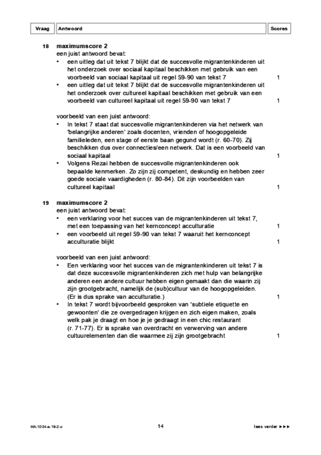 Correctievoorschrift examen HAVO maatschappijwetenschappen 2019, tijdvak 2. Pagina 14